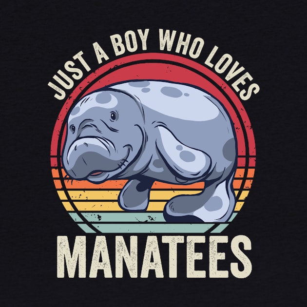 Just A Boy Who Loves Manatees Funny by Visual Vibes